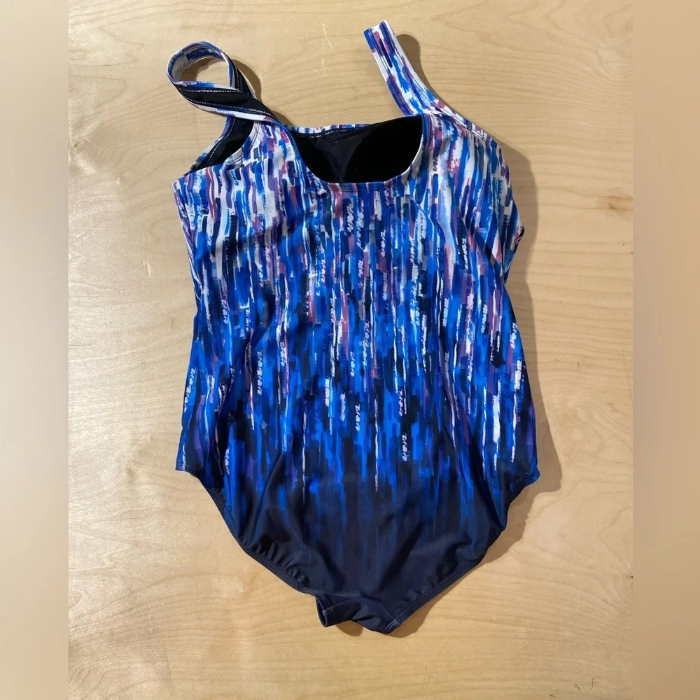 Swim Suits For All Blue and Purple SwimSuit 16 (OO)